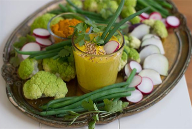 Golden Honey Turmeric Dip with Crudite