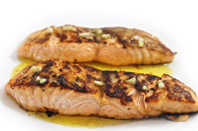 Honey Glazed Salmon with Butter Lemon Sauce